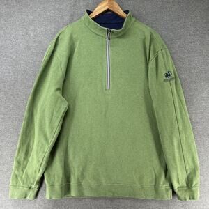 Straight Down Pullover Mens 2XL Green Dragon Ridge Golf Half Zip Cotton Sweater
